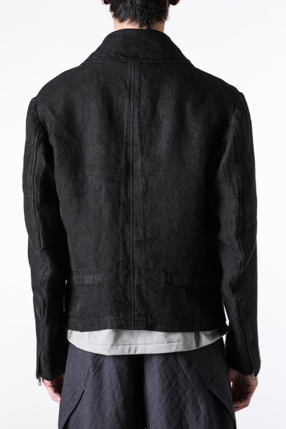 モチーフエムエフジー MotivMfg Torpedo Jacket Overdyed Raw French Linen （Black） Black