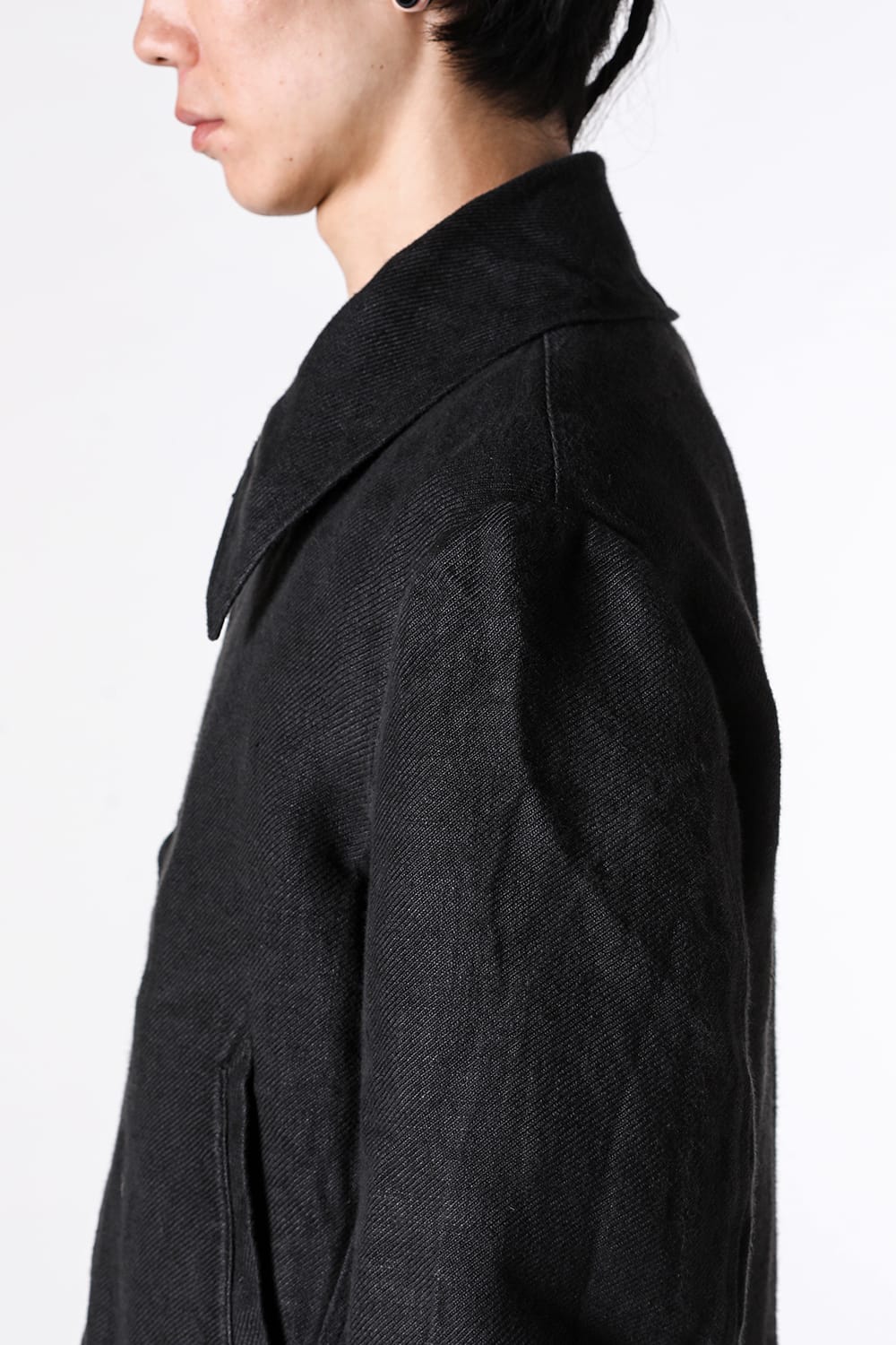 モチーフエムエフジー MotivMfg Torpedo Jacket Overdyed Raw French Linen （Black） Black