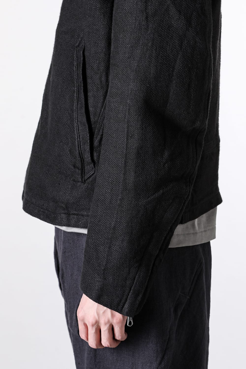 モチーフエムエフジー MotivMfg Torpedo Jacket Overdyed Raw French Linen （Black） Black