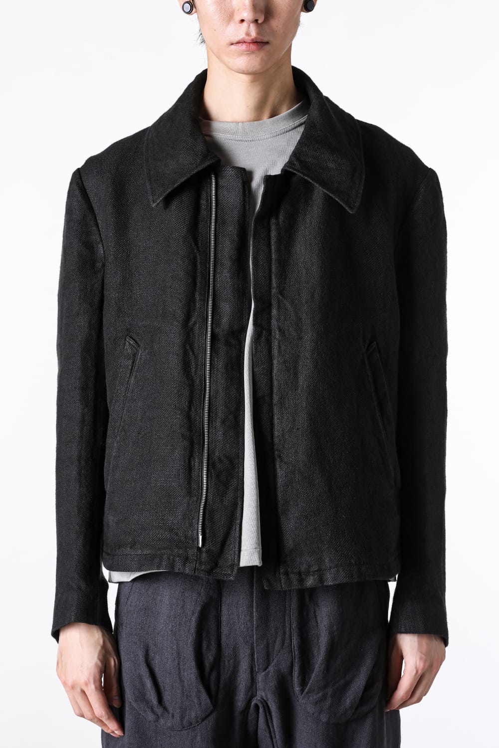モチーフエムエフジー MotivMfg Torpedo Jacket Overdyed Raw French Linen （Black） Black