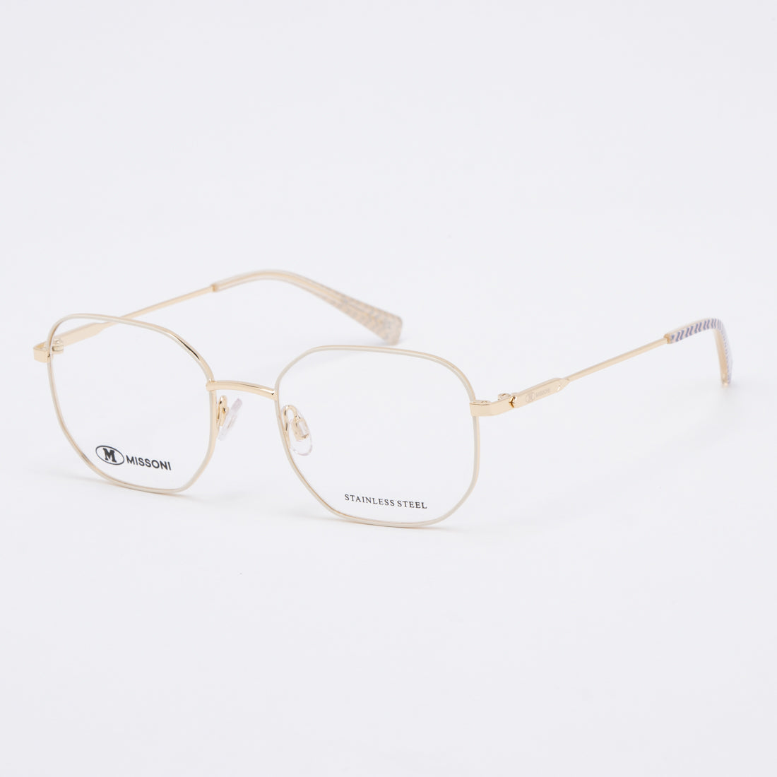 エム ミッソーニ M MISSONI メガネ 眼鏡 アイウェア レディース メンズ （アイボリー/ゴールド） アイボリー/ゴールド