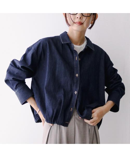 ミューニック Munich Munich デニムシャツ MN251T05 バルーン ショート丈 （indigo/デニムブルー） indigo/デニムブルー