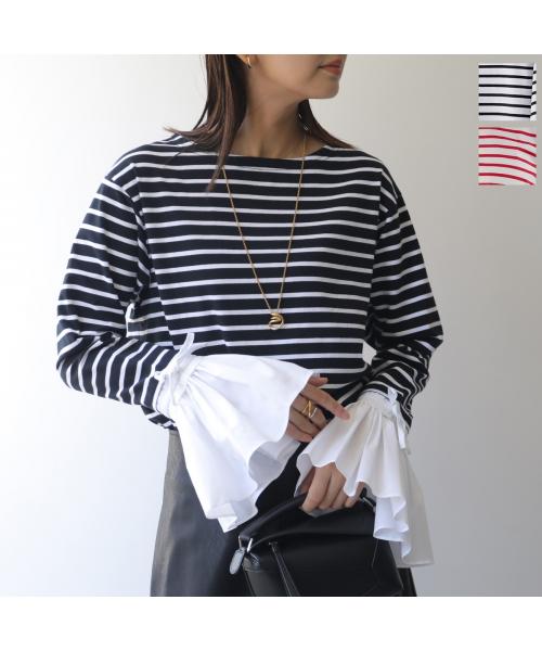 ミュール Mewl Mewl カットソー M251-85103 ボーダー フレアカフス （レッド+ホワイト） レッド+ホワイト