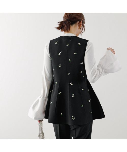 Mewl ベスト M253-95030 ニット フラワー 刺? （ブラック） ブラック