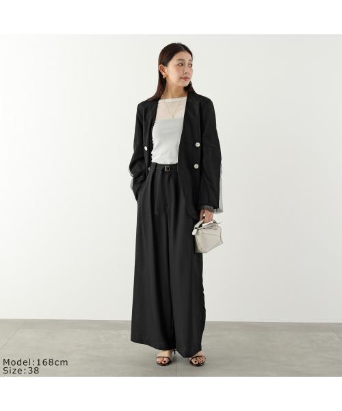 ミュール Mewl Mewl ワイドパンツ M261-33003 タック ベルト付き （BLACK/ブラック） BLACK/ブラック