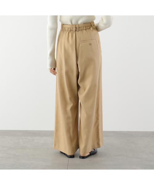 ミュール Mewl Mewl ワイドパンツ M261-33003 タック ベルト付き （BLACK/ブラック） BLACK/ブラック