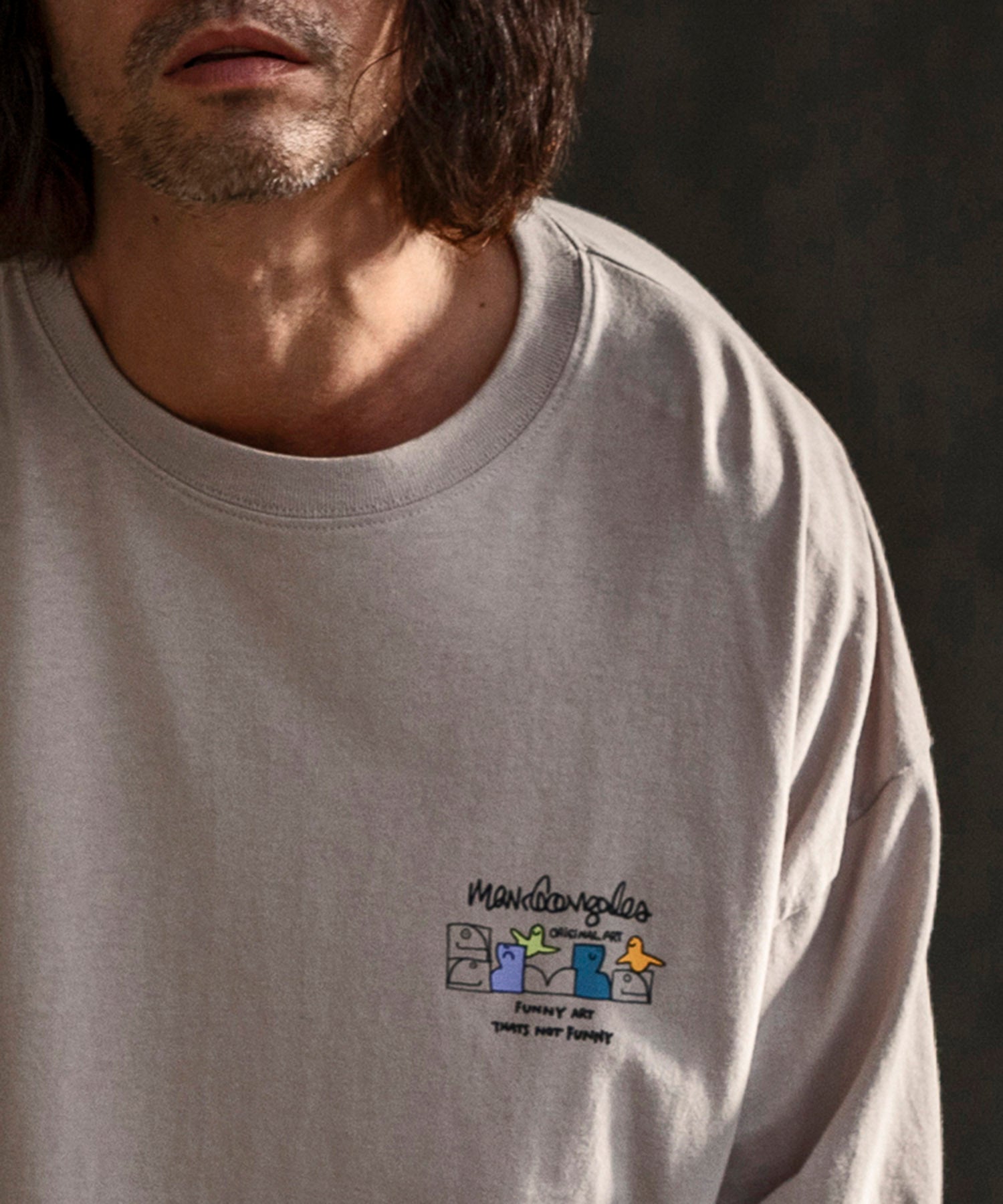 マークゴンザレス Mark Gonzales バックプリントロングTシャツ/4type/4colors （ベージュ A） ベージュ A