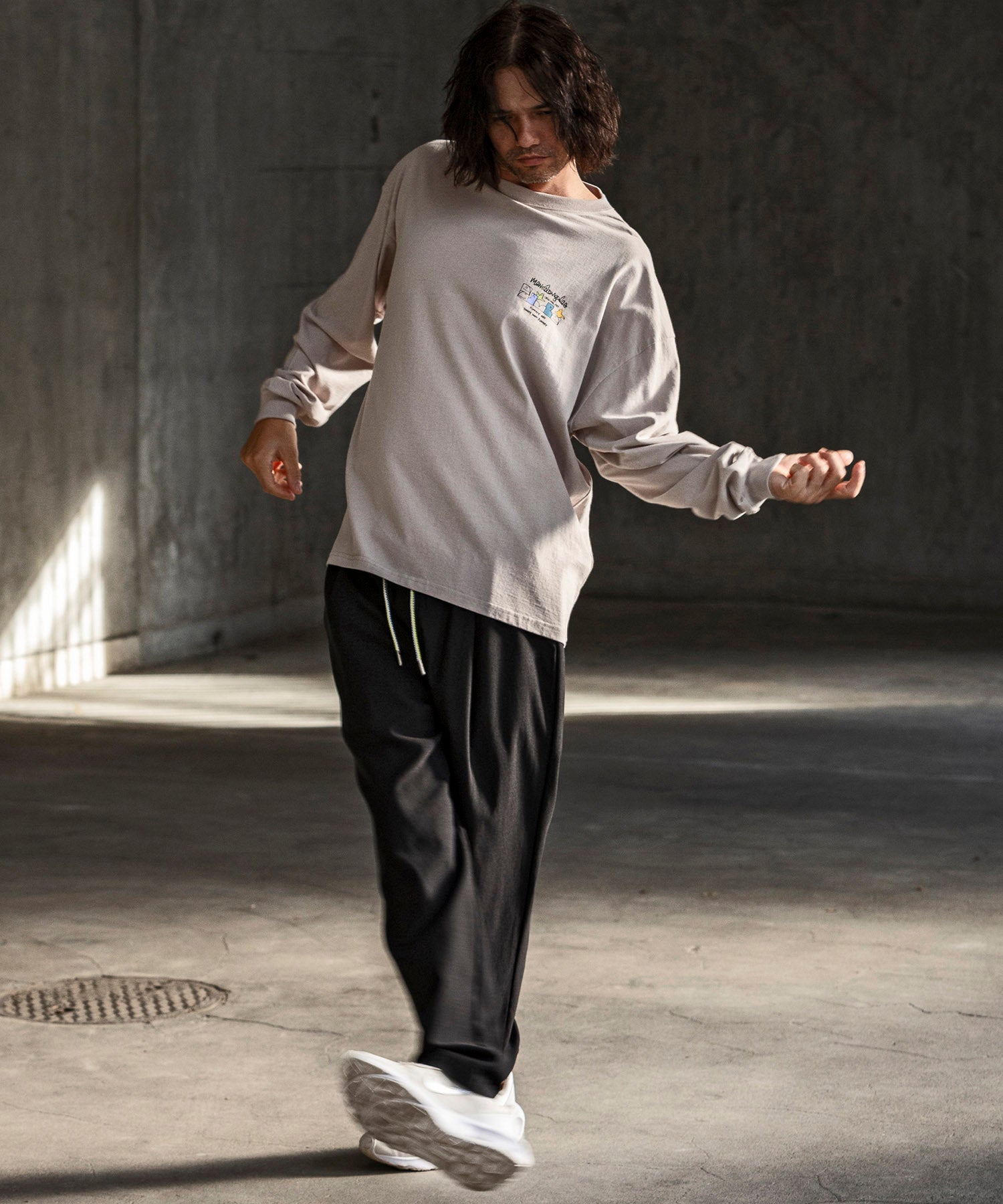 マークゴンザレス Mark Gonzales バックプリントロングTシャツ/4type/4colors （ベージュ A） ベージュ A