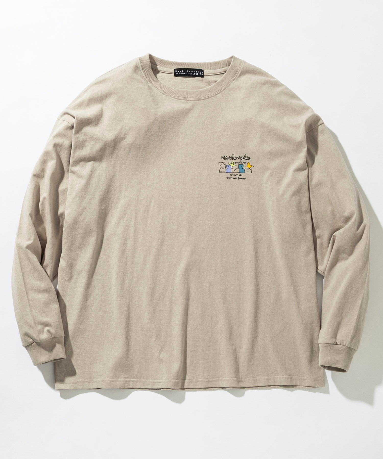 マークゴンザレス Mark Gonzales バックプリントロングTシャツ/4type/4colors （ベージュ A） ベージュ A