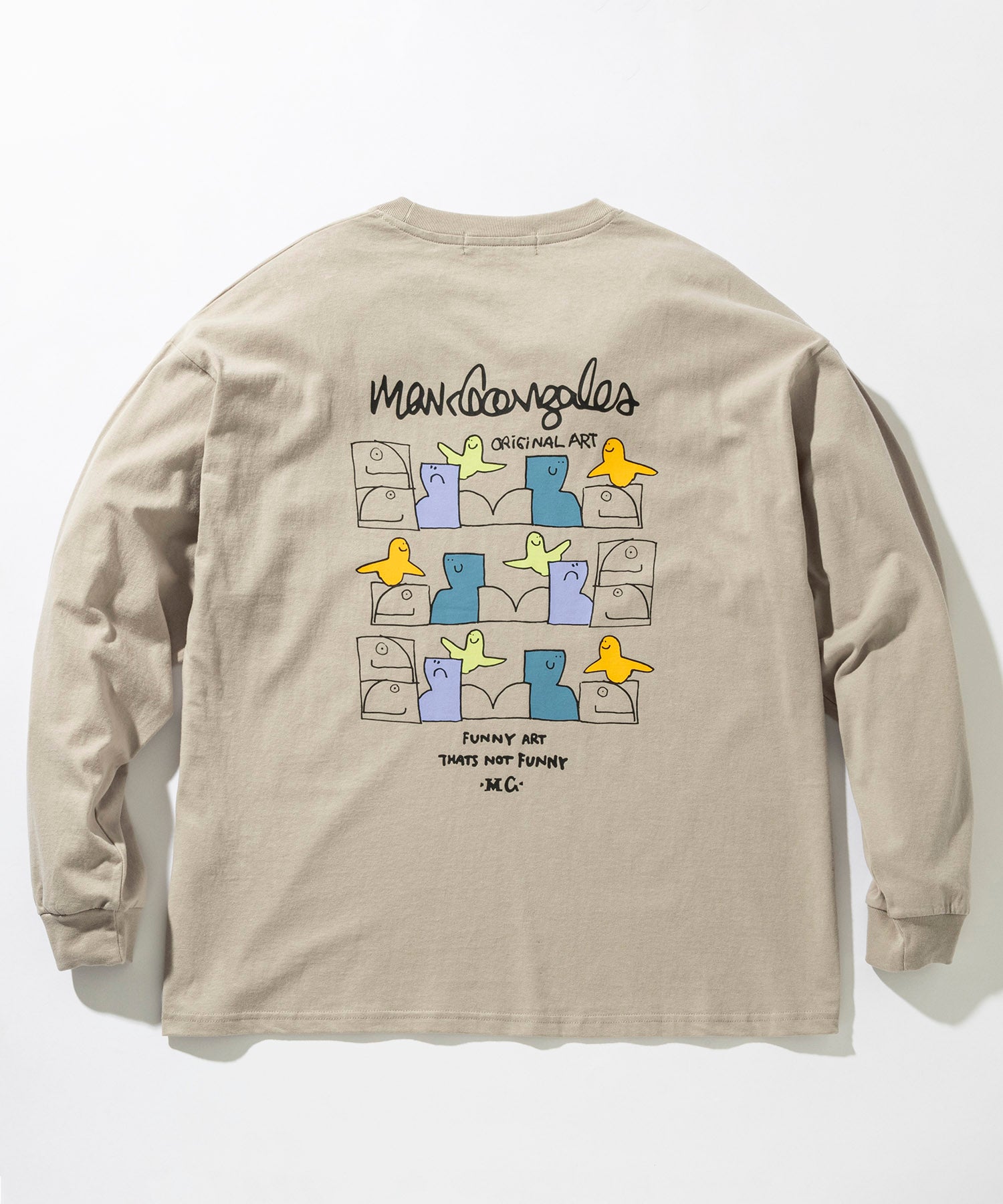 マークゴンザレス Mark Gonzales バックプリントロングTシャツ/4type/4colors （ベージュ A） ベージュ A