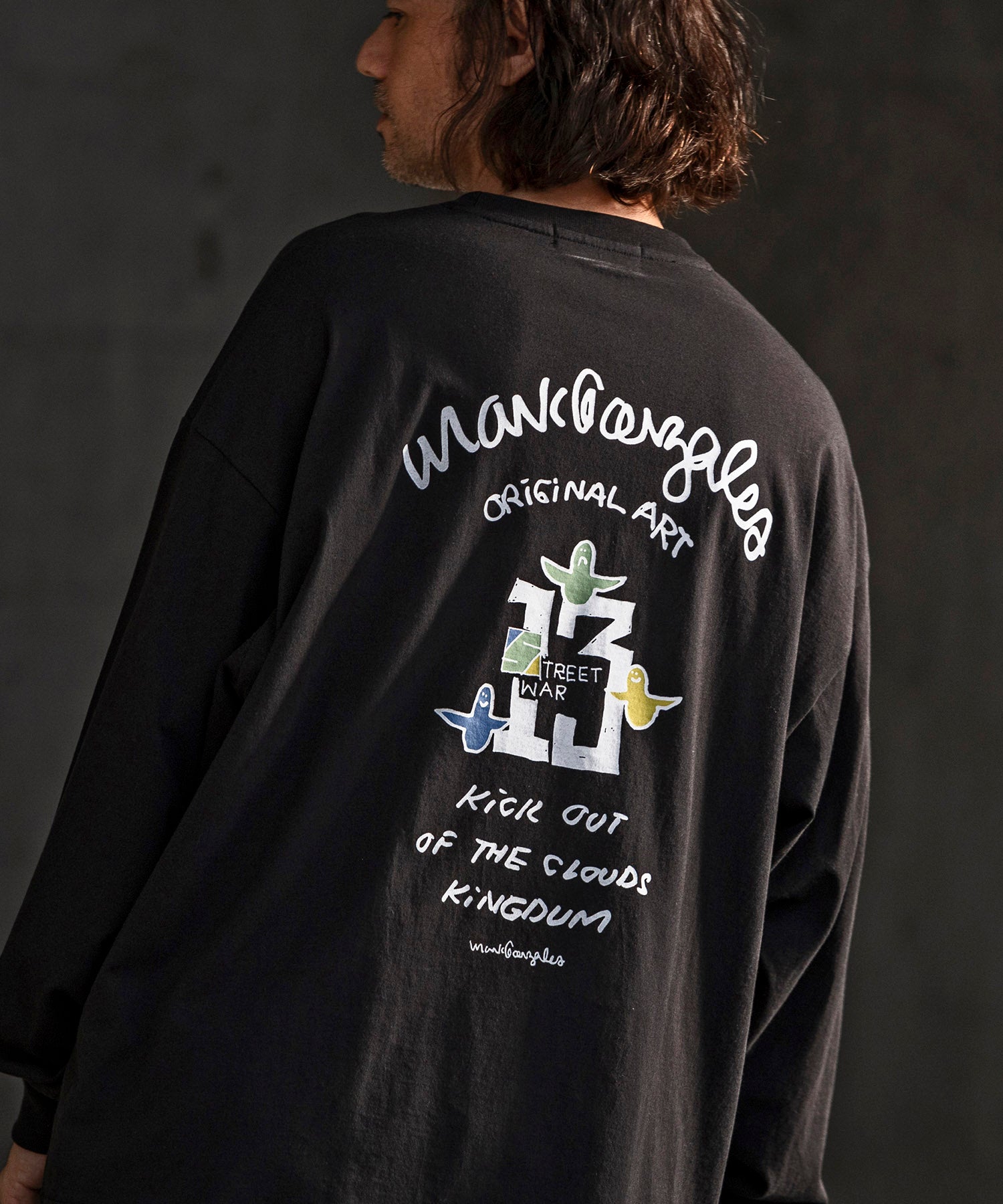 Mark Gonzales Back Print Long Sleeve T-Shirt / 4 Types / 4 Colors