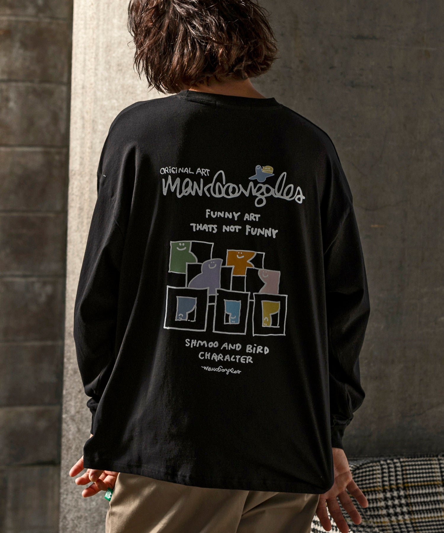 マークゴンザレス Mark Gonzales バックプリントロングTシャツ/4type/4colors （ブラック D） ブラック D