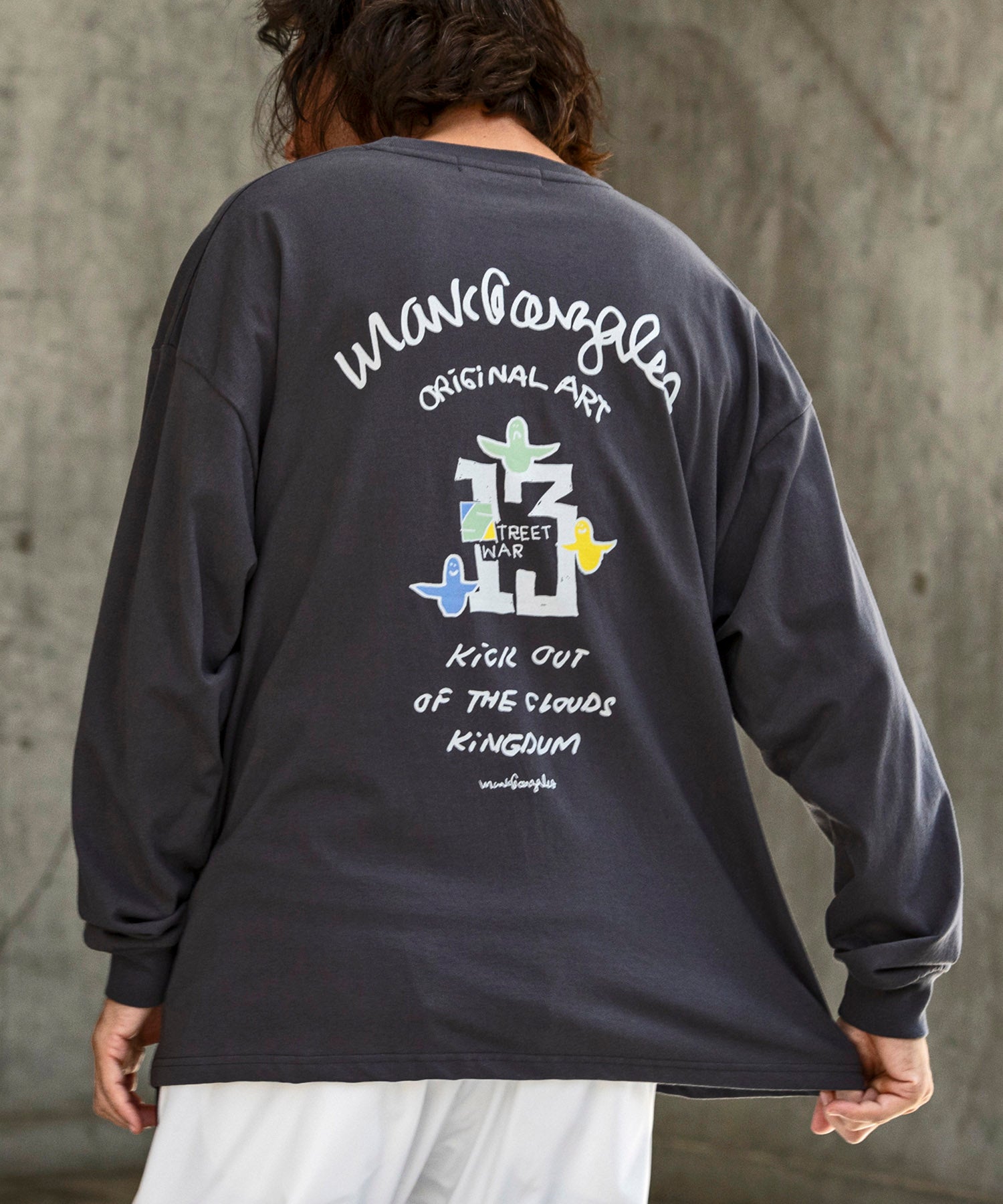 マークゴンザレス Mark Gonzales バックプリントロングTシャツ/4type/4colors （チャコール C） チャコール C
