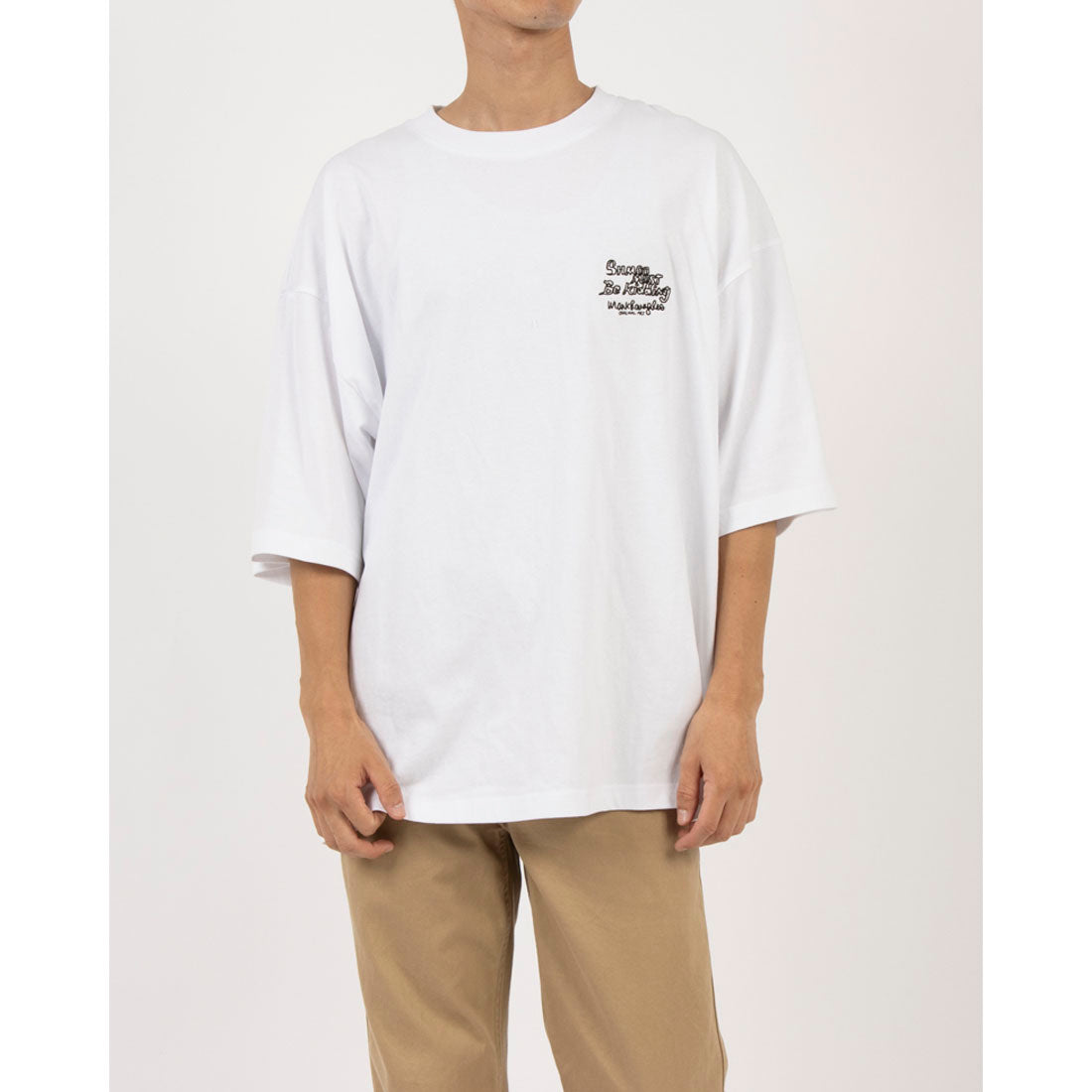 マークゴンザレス Mark Gonzales ワンポイントロゴ バックプリント オーバーサイズ半袖Tシャツ レディース メンズ