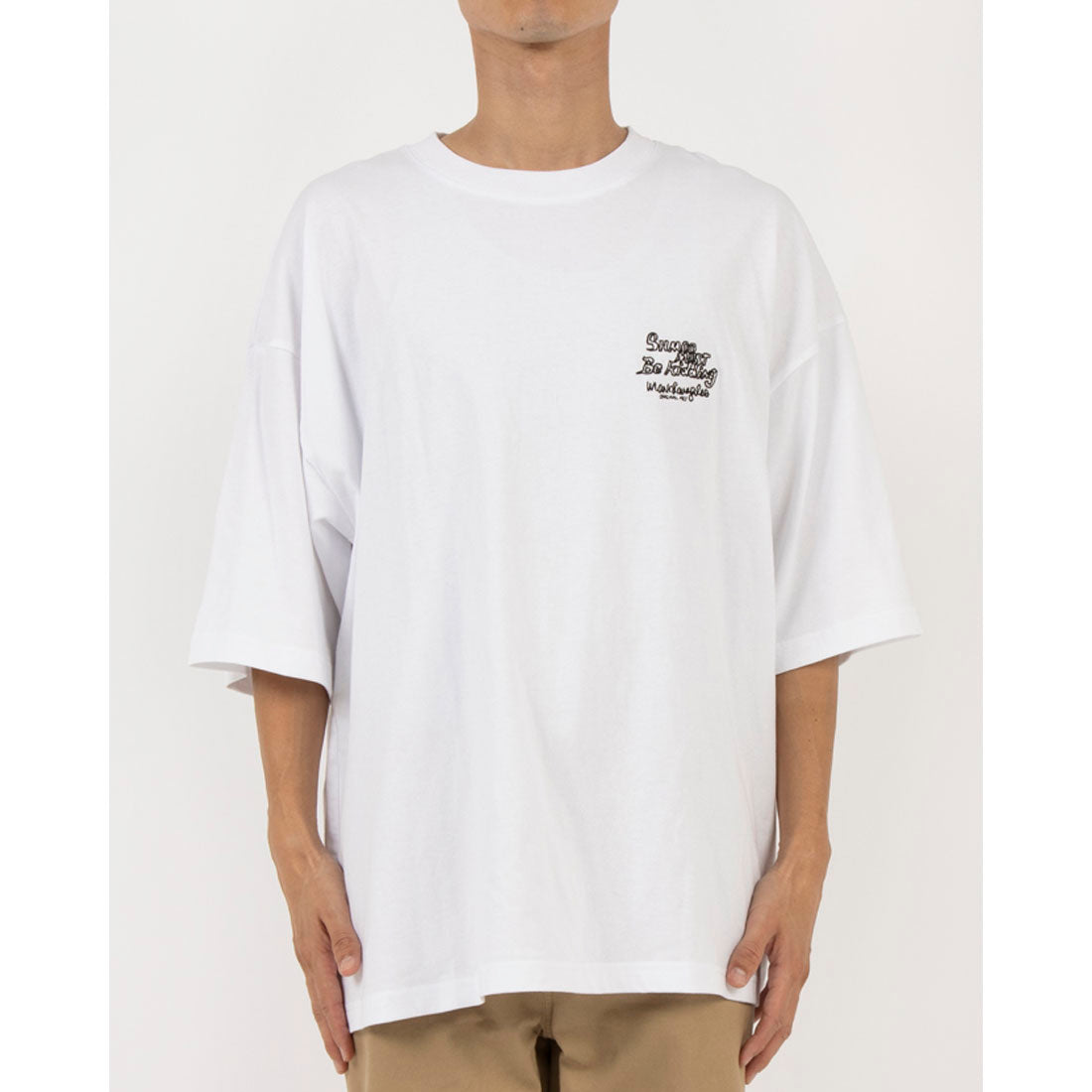 マークゴンザレス Mark Gonzales ワンポイントロゴ バックプリント オーバーサイズ半袖Tシャツ レディース メンズ