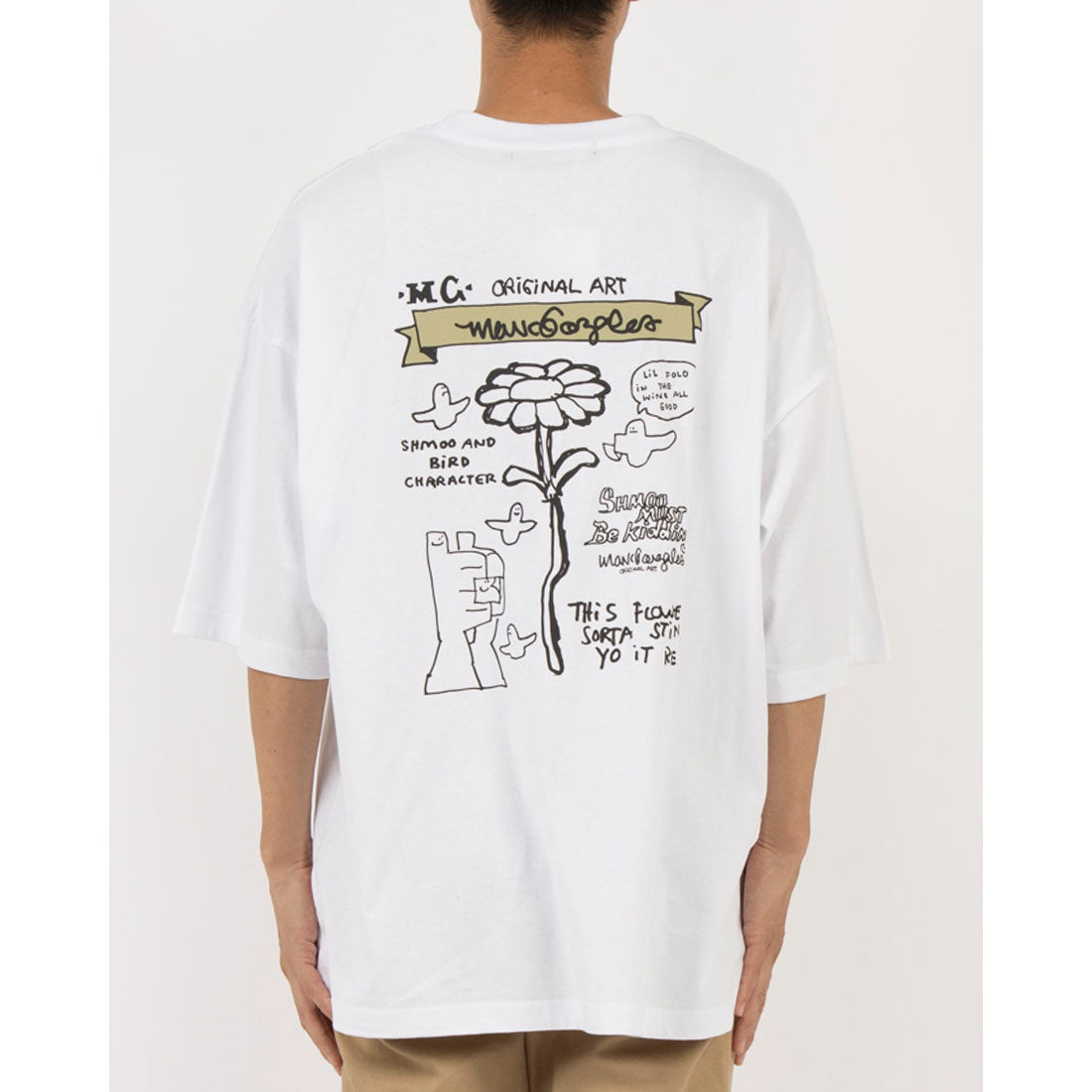 マークゴンザレス Mark Gonzales ワンポイントロゴ バックプリント オーバーサイズ半袖Tシャツ レディース メンズ