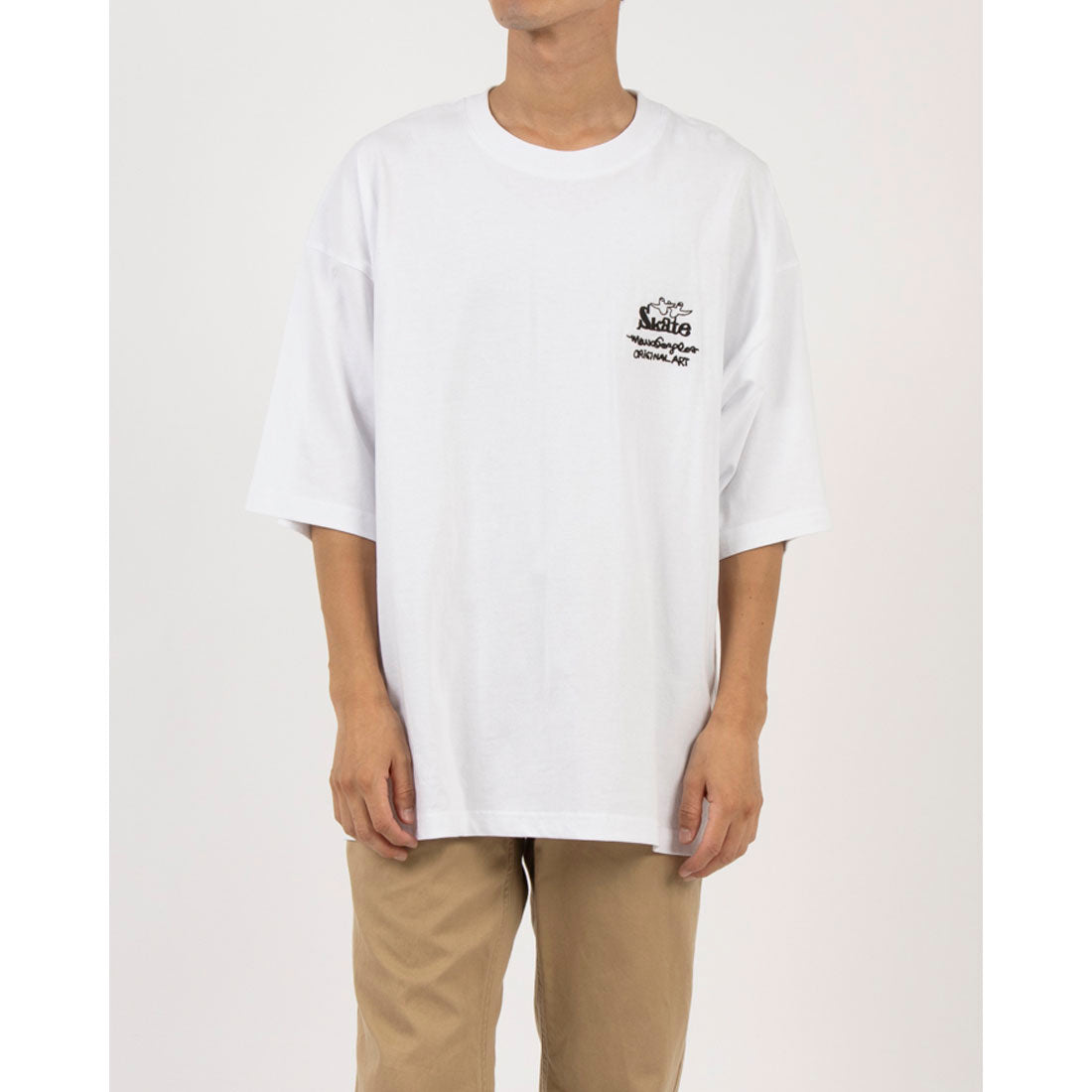 マークゴンザレス Mark Gonzales ワンポイントロゴ バックプリント オーバーサイズ半袖Tシャツ レディース メンズ