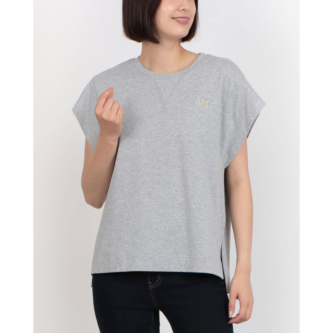 エムズスタイル M'S STYLE 王冠TEE （杢グレー） 杢グレー