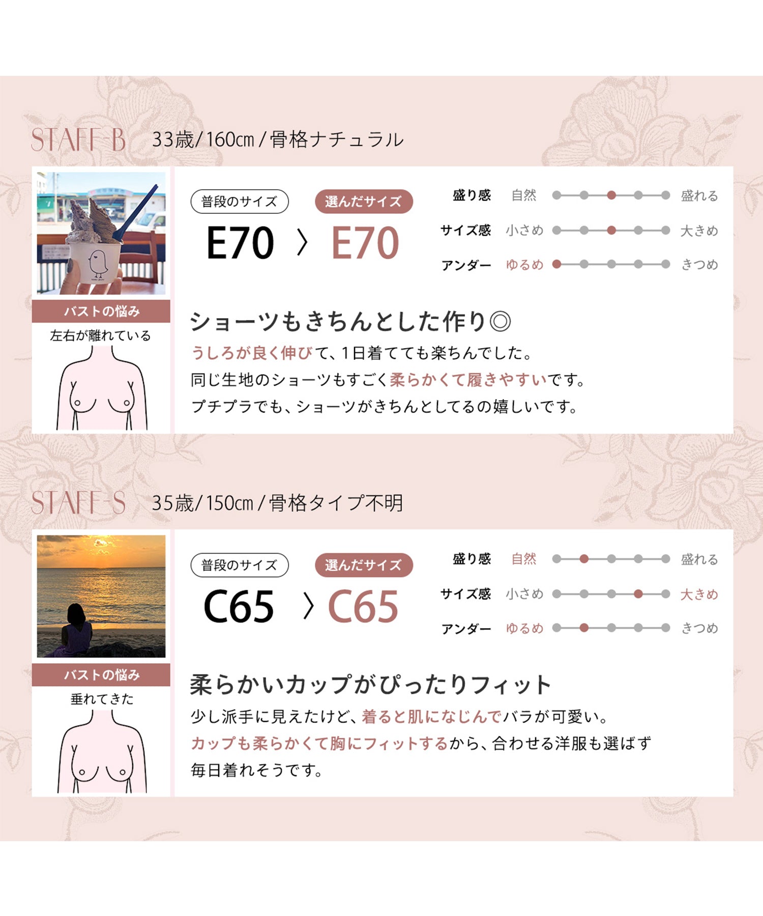 モンシェルピジョン Mon cher pigeon* 『軽い着け心地×ふんわりバスト』ブラジャー＆ショーツセット Tea Rose 【返品不可商品】 （ピンクベージュ） ピンクベージュ