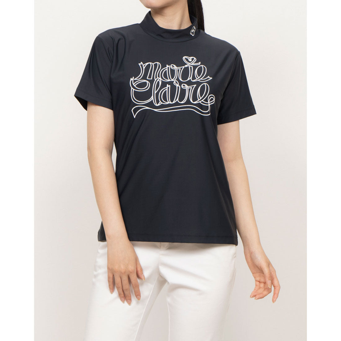 マリ クレール marie claire ハンソデUVシャツ （BK） BK