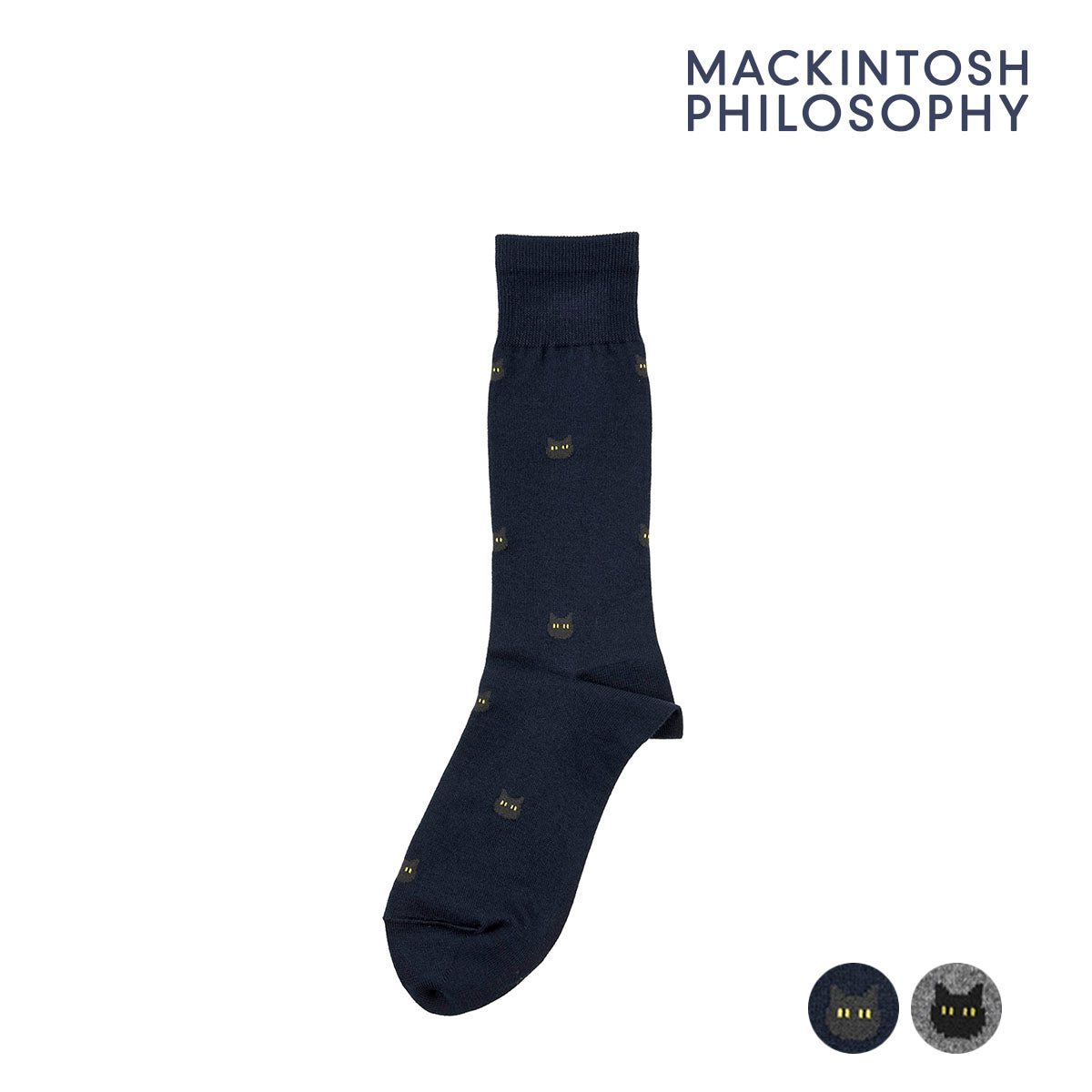 マッキントッシュ フィロソフィー MACKINTOSH PHILOSOPHY MACKINTOSH PHILOSOPHY ネコ柄 クルー丈 ソックス