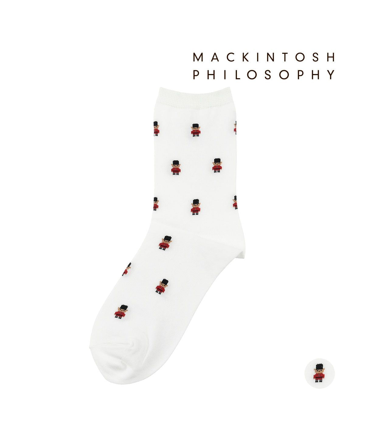 MACKINTOSH PHILOSOPHY FUKUSUKE Official Socks Crew Length Ladies MACKINTOSH PHILOSOPHY Buckingham Bear Pattern All-Over 3307V826 Women's FUKUSKE fu