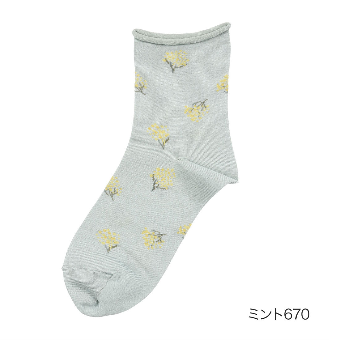 MACKINTOSH PHILOSOPHY Fukuske 【MACKINTOSH PHILOSOPHY】 Socks Mimosa Pattern Crew Length Women's Ladies Fukuske fukuske ふくすけ