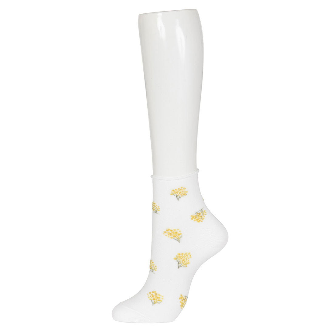 MACKINTOSH PHILOSOPHY Fukuske 【MACKINTOSH PHILOSOPHY】 Socks Mimosa Pattern Crew Length Women's Ladies Fukuske fukuske ふくすけ