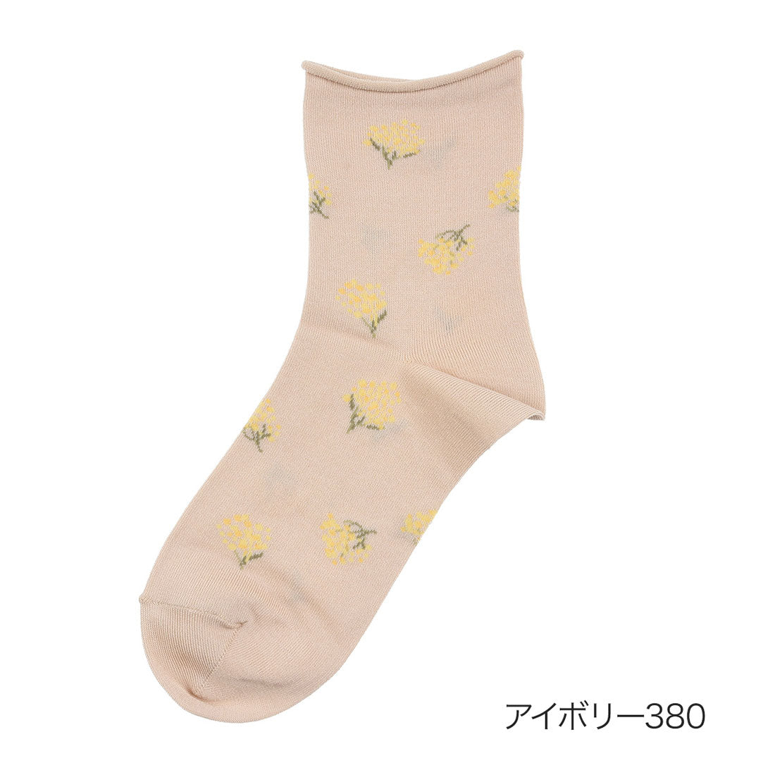 MACKINTOSH PHILOSOPHY Fukuske 【MACKINTOSH PHILOSOPHY】 Socks Mimosa Pattern Crew Length Women's Ladies Fukuske fukuske ふくすけ