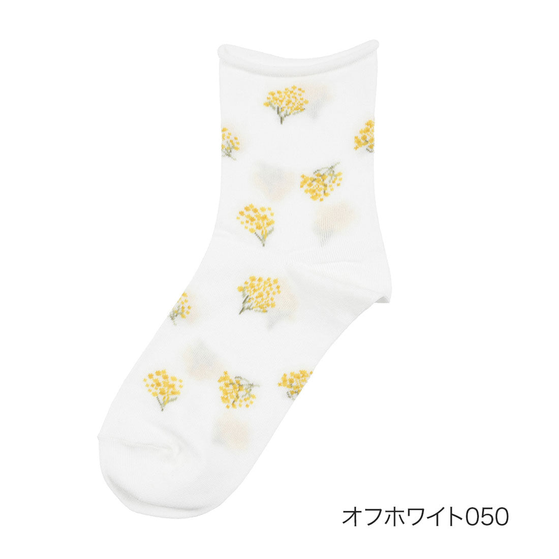 MACKINTOSH PHILOSOPHY Fukuske 【MACKINTOSH PHILOSOPHY】 Socks Mimosa Pattern Crew Length Women's Ladies Fukuske fukuske ふくすけ