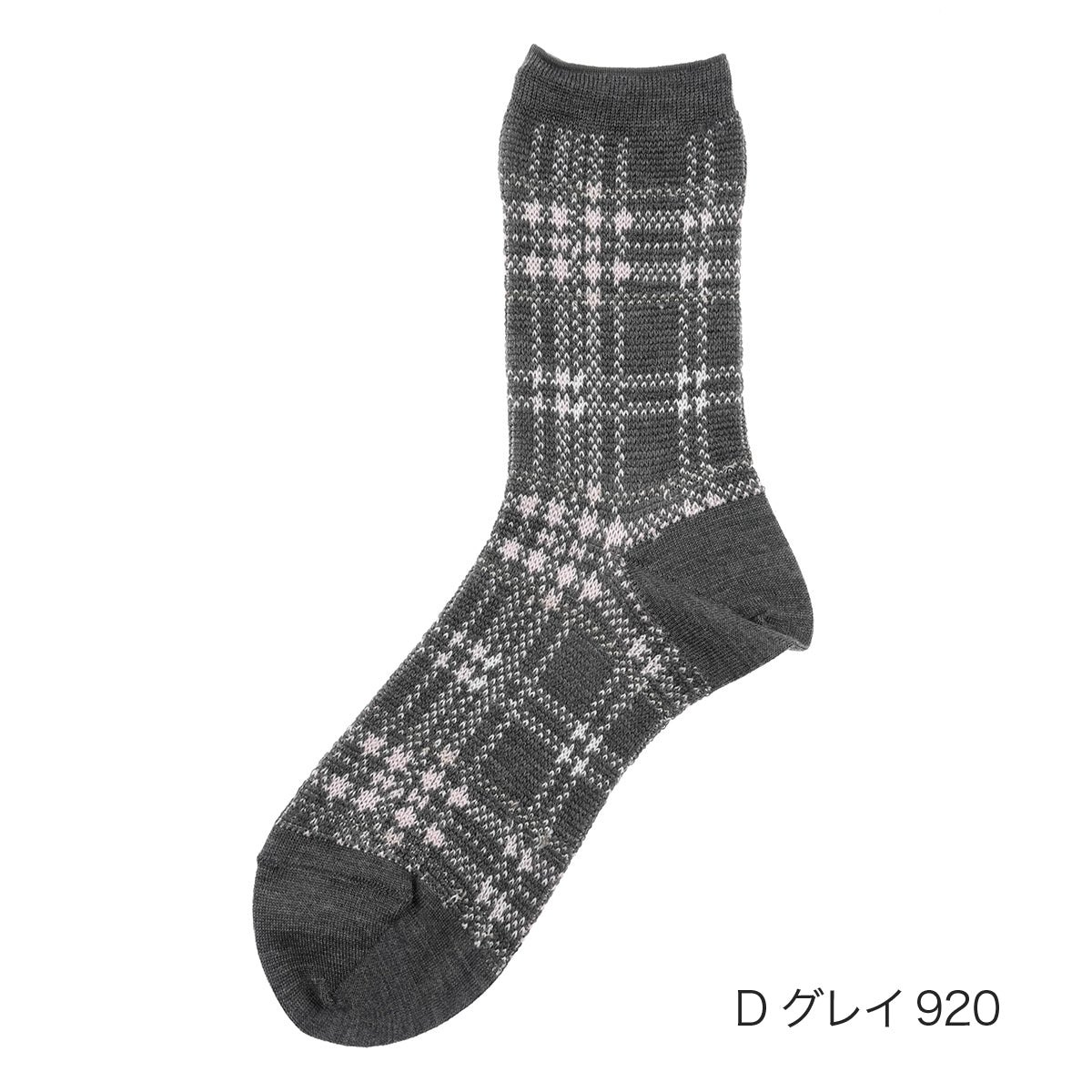 マッキントッシュ フィロソフィー MACKINTOSH PHILOSOPHY 【MACKINTOSH PHILOSOPHY(マッキントッシュフィロソフィー)】 靴下 チェック クルー丈 (3207-823)Dグレイ920 （Dグレイ920） Dグレイ920