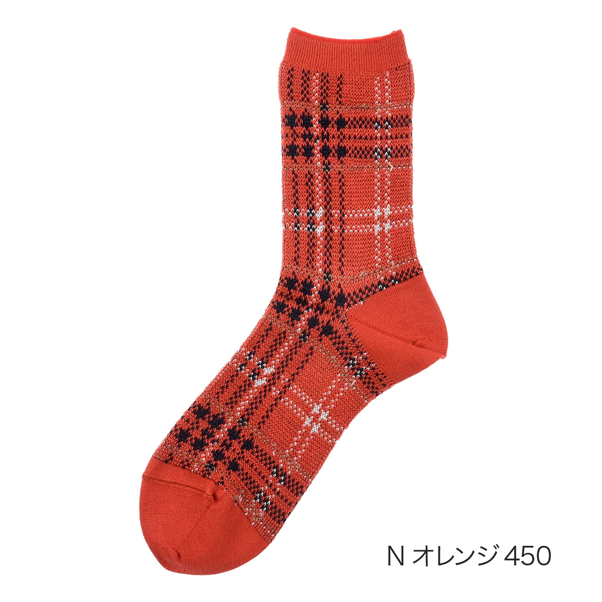 マッキントッシュ フィロソフィー MACKINTOSH PHILOSOPHY 【MACKINTOSH PHILOSOPHY(マッキントッシュフィロソフィー)】 靴下 チェック クルー丈 (3207-823)Nオレンジ450 （Nオレンジ450） Nオレンジ450