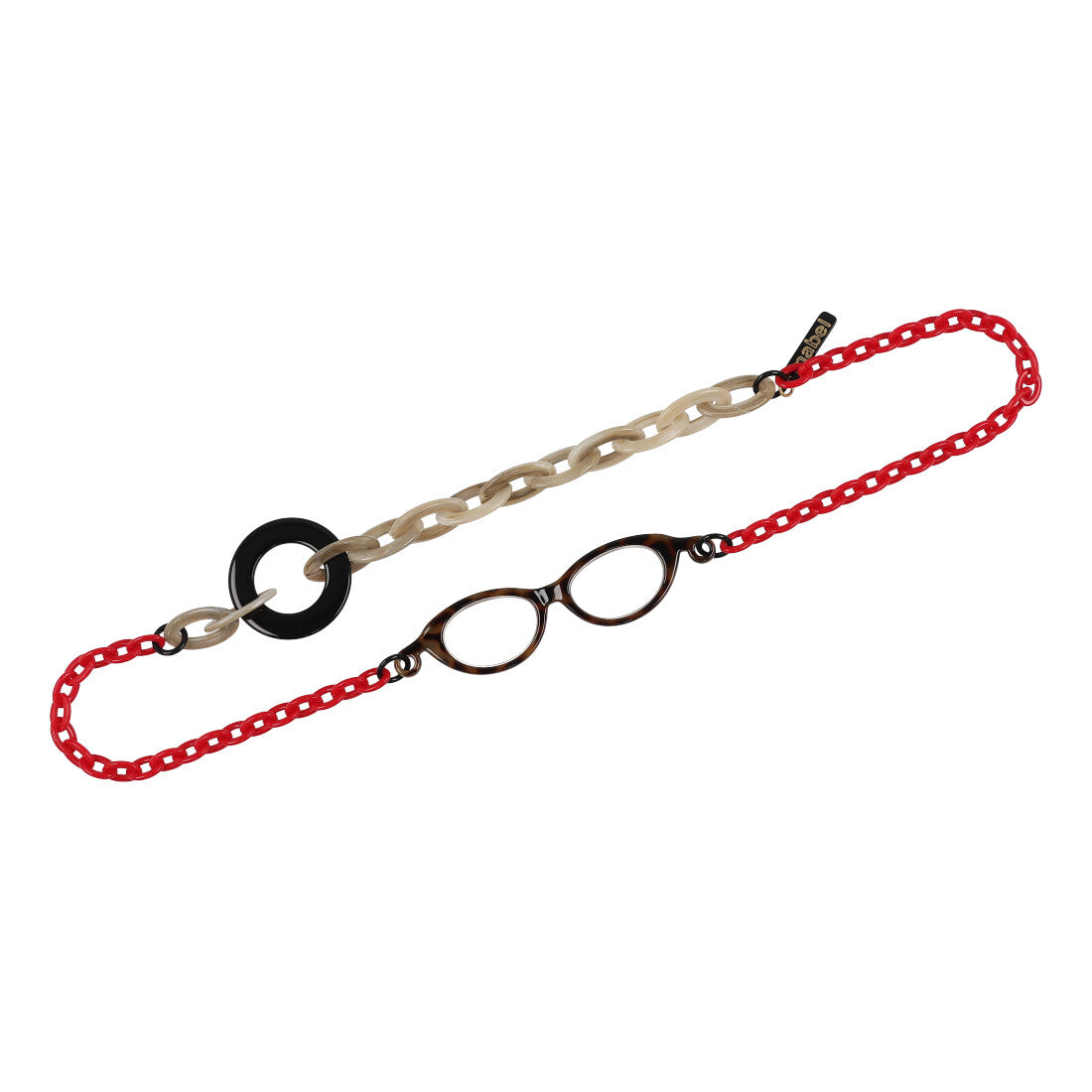 マベル mabel ルーペ グラスチェーン ネックレス （GREY RED） GREY RED