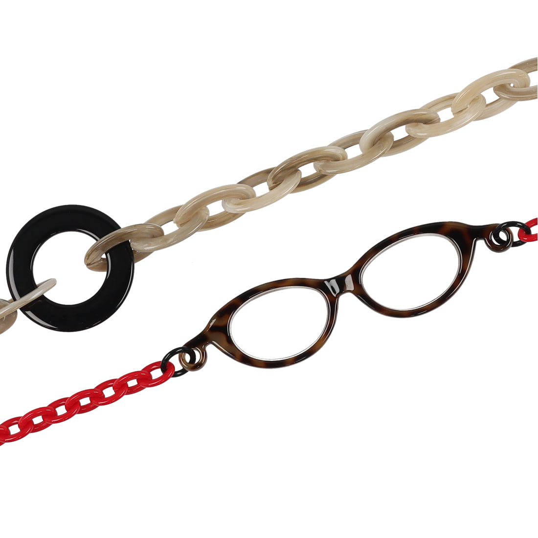 マベル mabel ルーペ グラスチェーン ネックレス （GREY RED） GREY RED