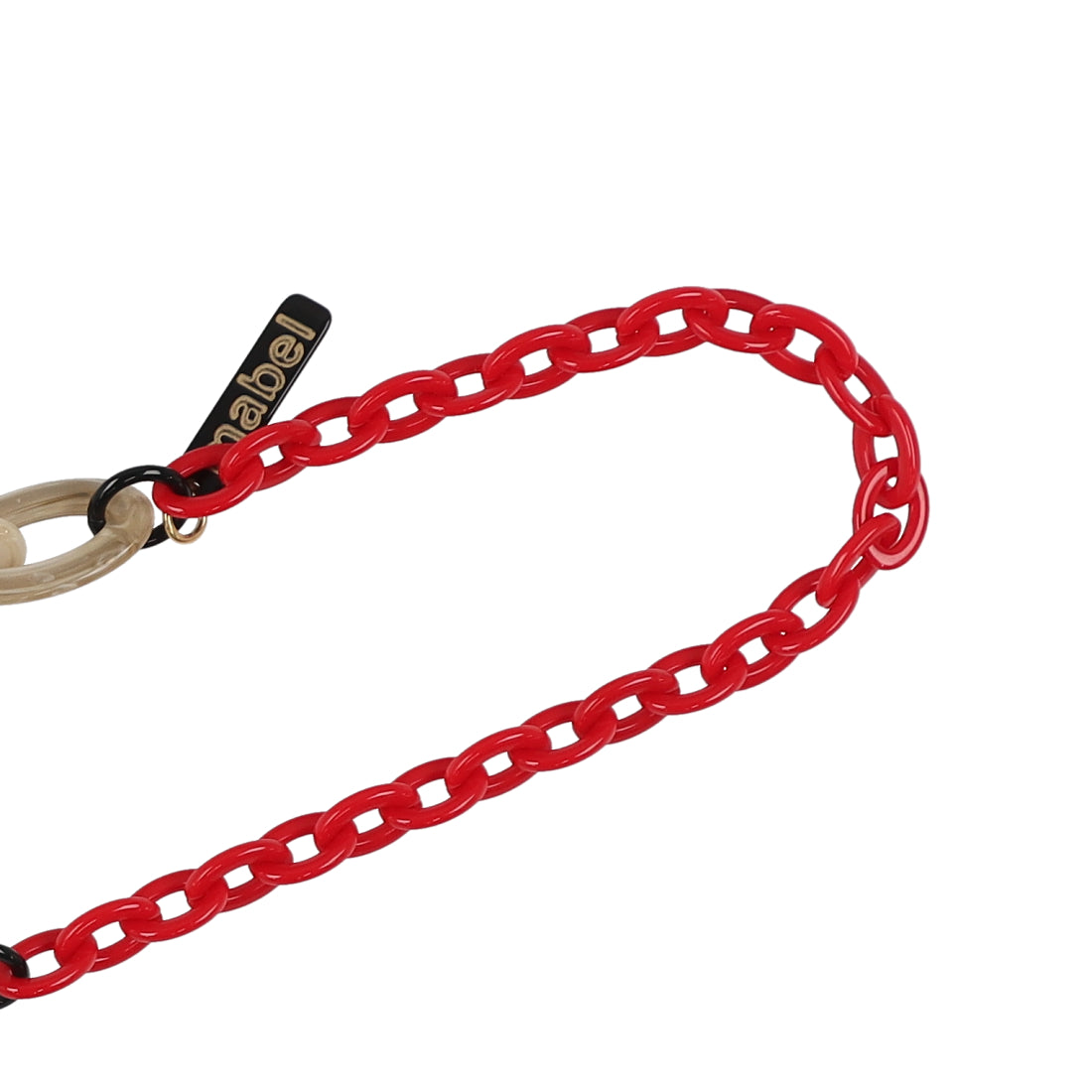 マベル mabel ルーペ グラスチェーン ネックレス （GREY RED） GREY RED