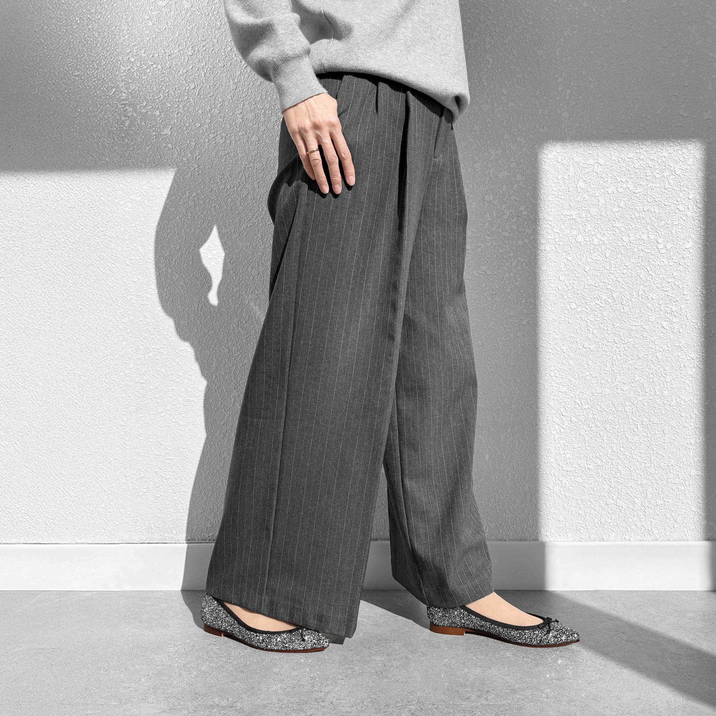 マミアン mamian ポインテッドトゥグリッターバレエシューズ／m17048 （ブラックグリッター） ブラックグリッター