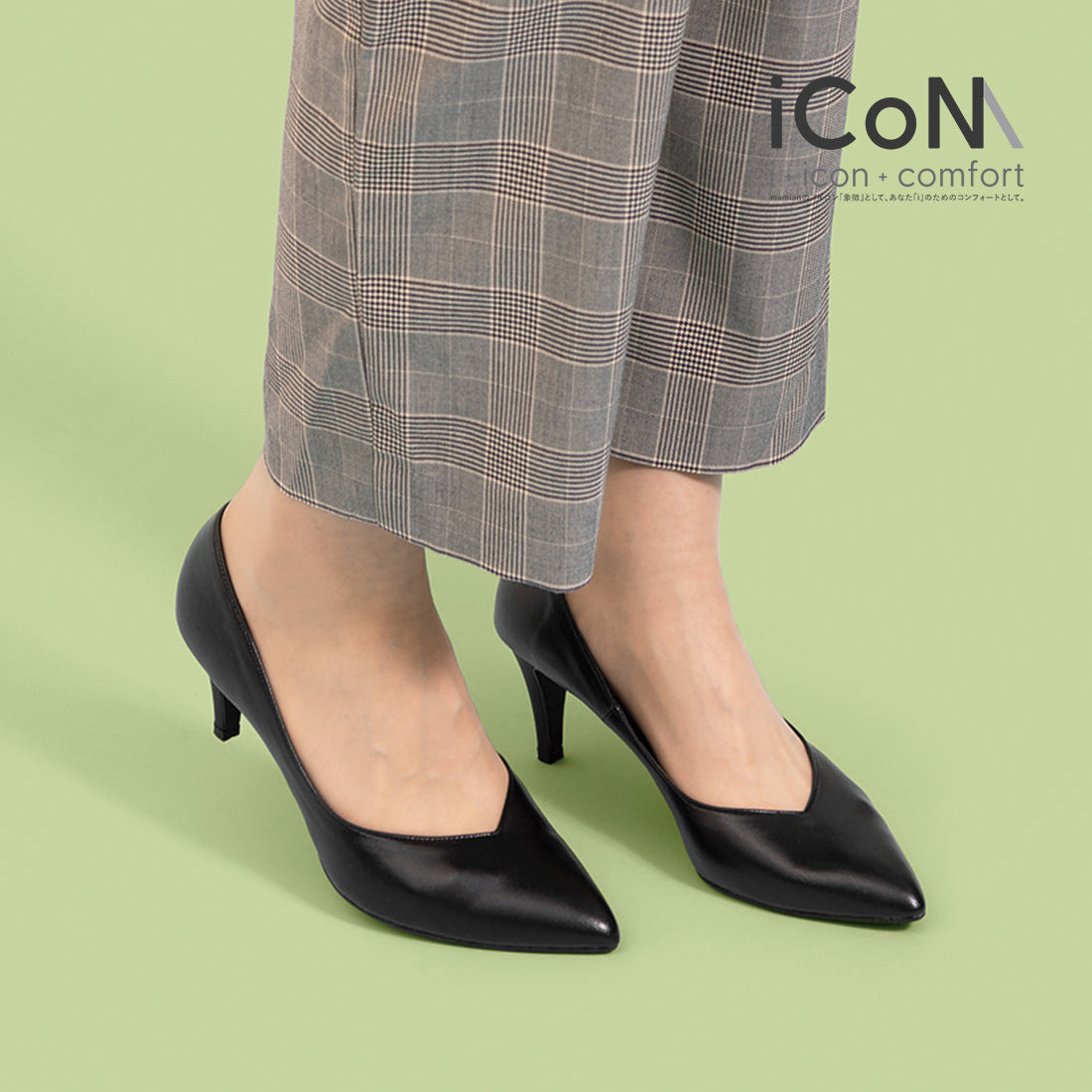 マミアン mamian 【 7.0cm ポインテッドトゥ 】フォーマルベーシックパンプス：iCoN BASIC／6600BC,ブラックスムース