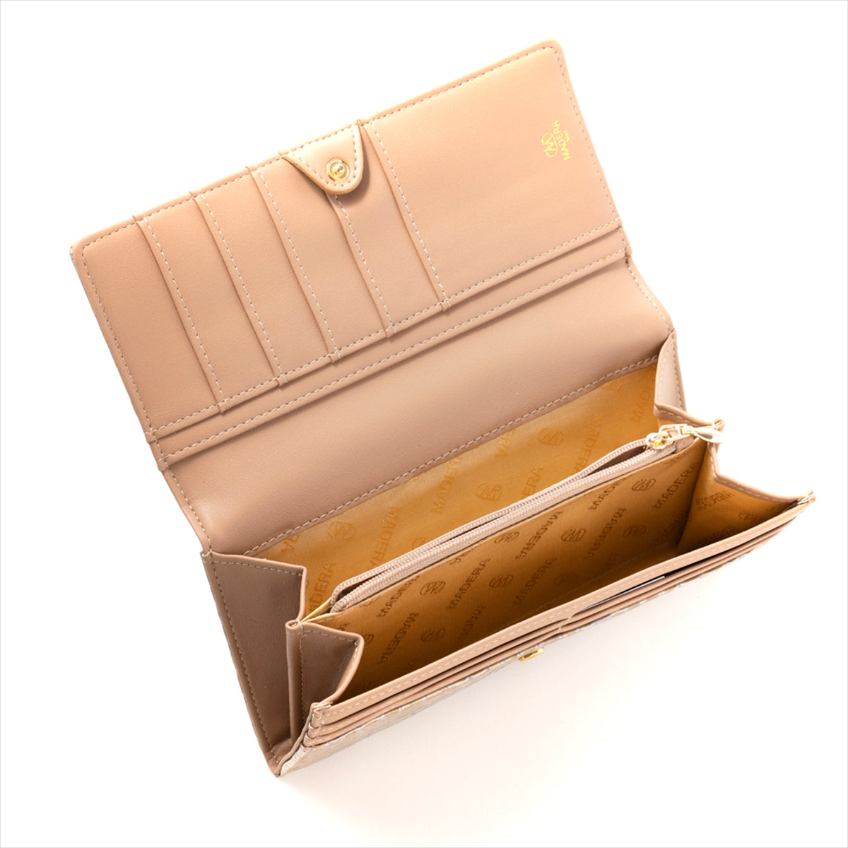 マデーラ MADERA 牛革 エナメルクロコ型押 長財布 （ベージュ） ベージュ