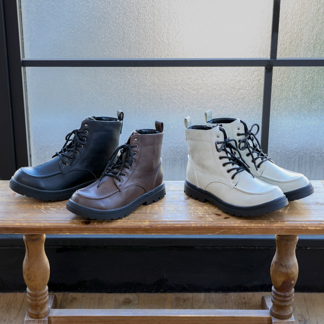 マーレマーレ（maRe maRe）/防水モカ付きレースアップブーツKLZ252727 【25秋冬新作】 マーレマーレ maRe maRe 防水モカ付きレースアップブーツKLZ252727