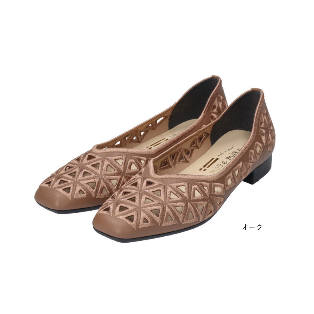 マーレマーレ maRe maRe さんかく刺しゅうフラットシューズSE261606 （OAK） OAK