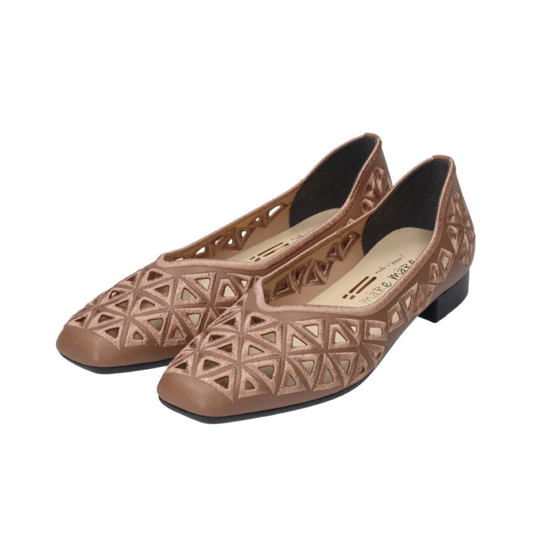 マーレマーレ maRe maRe さんかく刺しゅうフラットシューズSE261606 （OAK） OAK