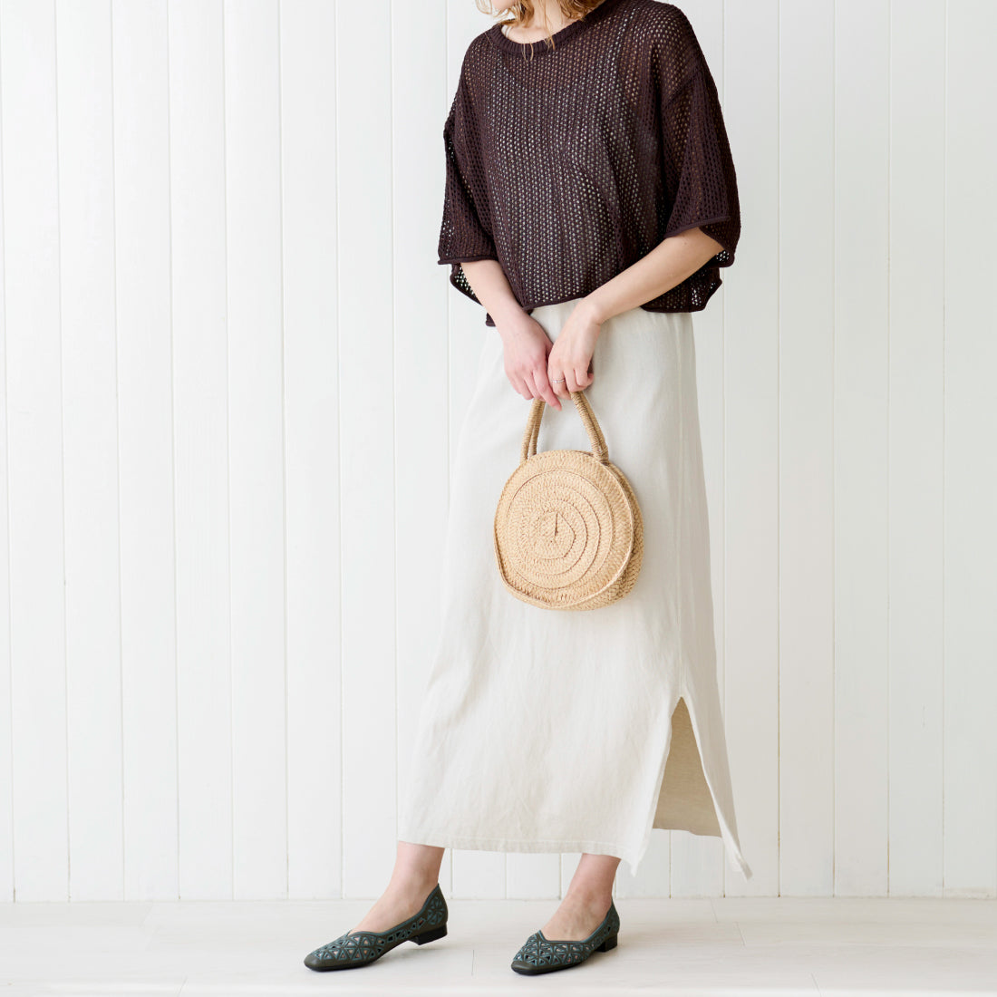 マーレマーレ maRe maRe さんかく刺しゅうフラットシューズSE261606 （OAK） OAK