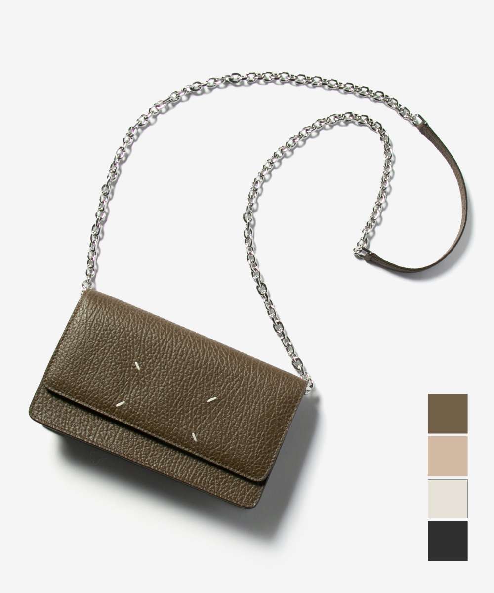 メゾン マルジェラ MAISON MARGIELA メゾン マルジェラ MAISON MARGIELA SA3UI0008 P4455 長財布 レディース 財布 チェーンウォレット レザー ポシェット ロゴ 4ステッチ （バーク） バーク