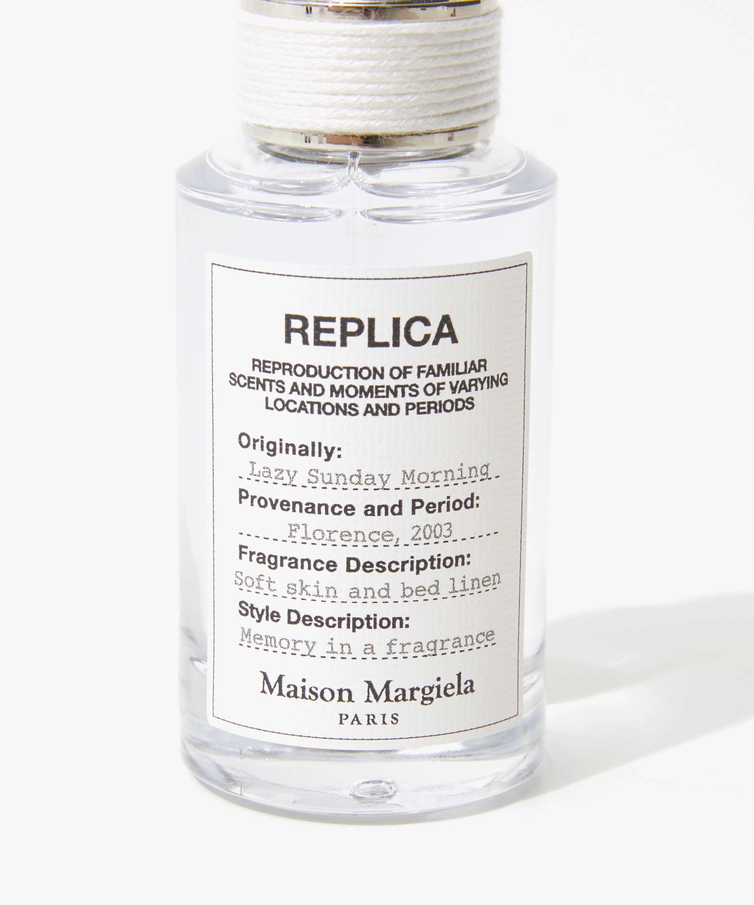 メゾン マルジェラ MAISON MARGIELA メゾン マルジェラ MAISON MARGIELA REPLICA LAZY SUNDAY MORNING レイジーサンデーモーニング オードトワレ 30ml 【返品不可商品】 （レイジーサンデーモーニング） レイジーサンデーモーニング