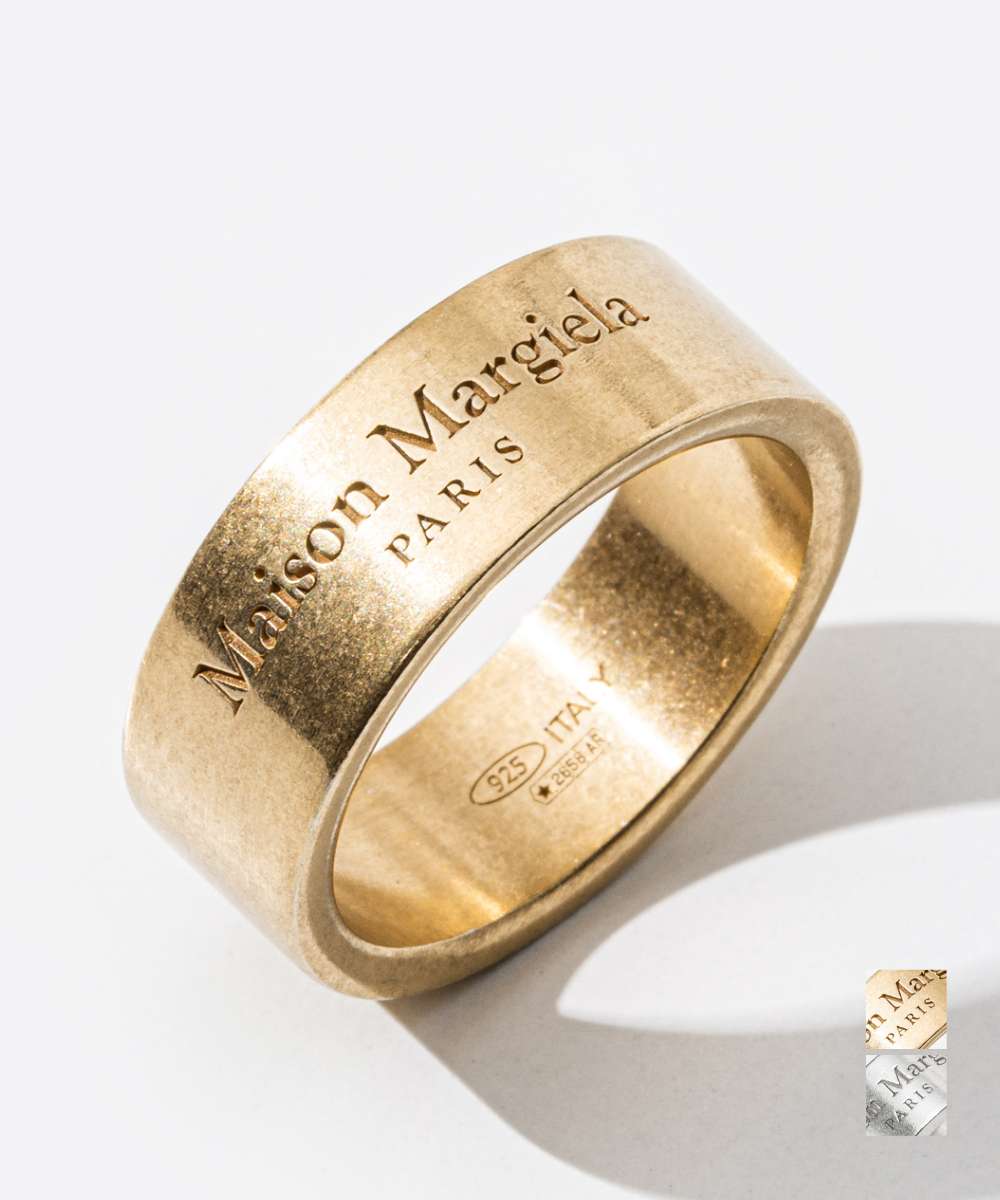 メゾン マルジェラ MAISON MARGIELA SM1UQ0082 SV0158 リング RING メンズ レディース アクセサリー ロゴ ラージ 指輪 シルバー925 （ゴールド） ゴールド