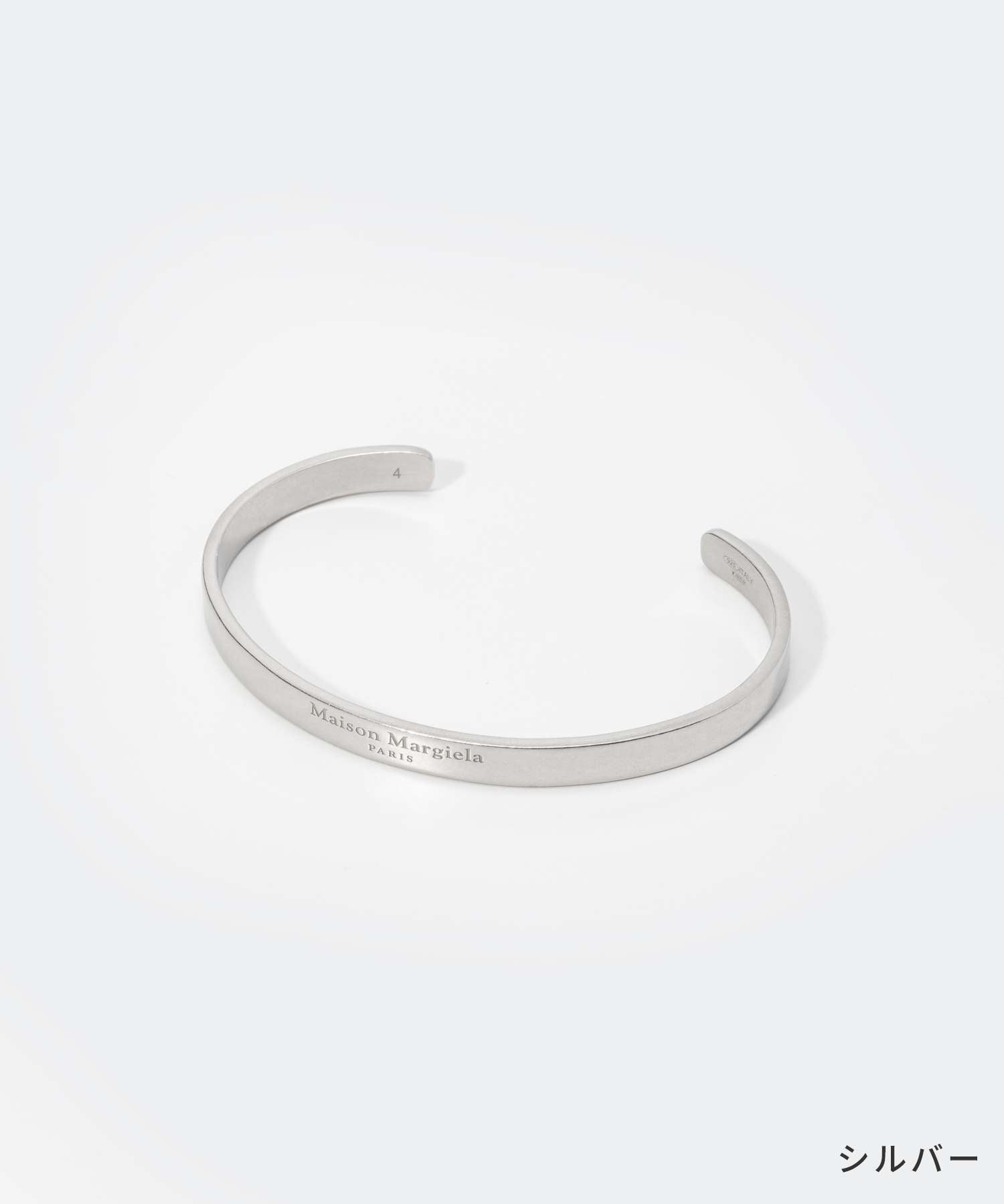 MAISON MARGIELA SM1UY0065 SV0158 Logo Cuff Bracelet for Men and Women