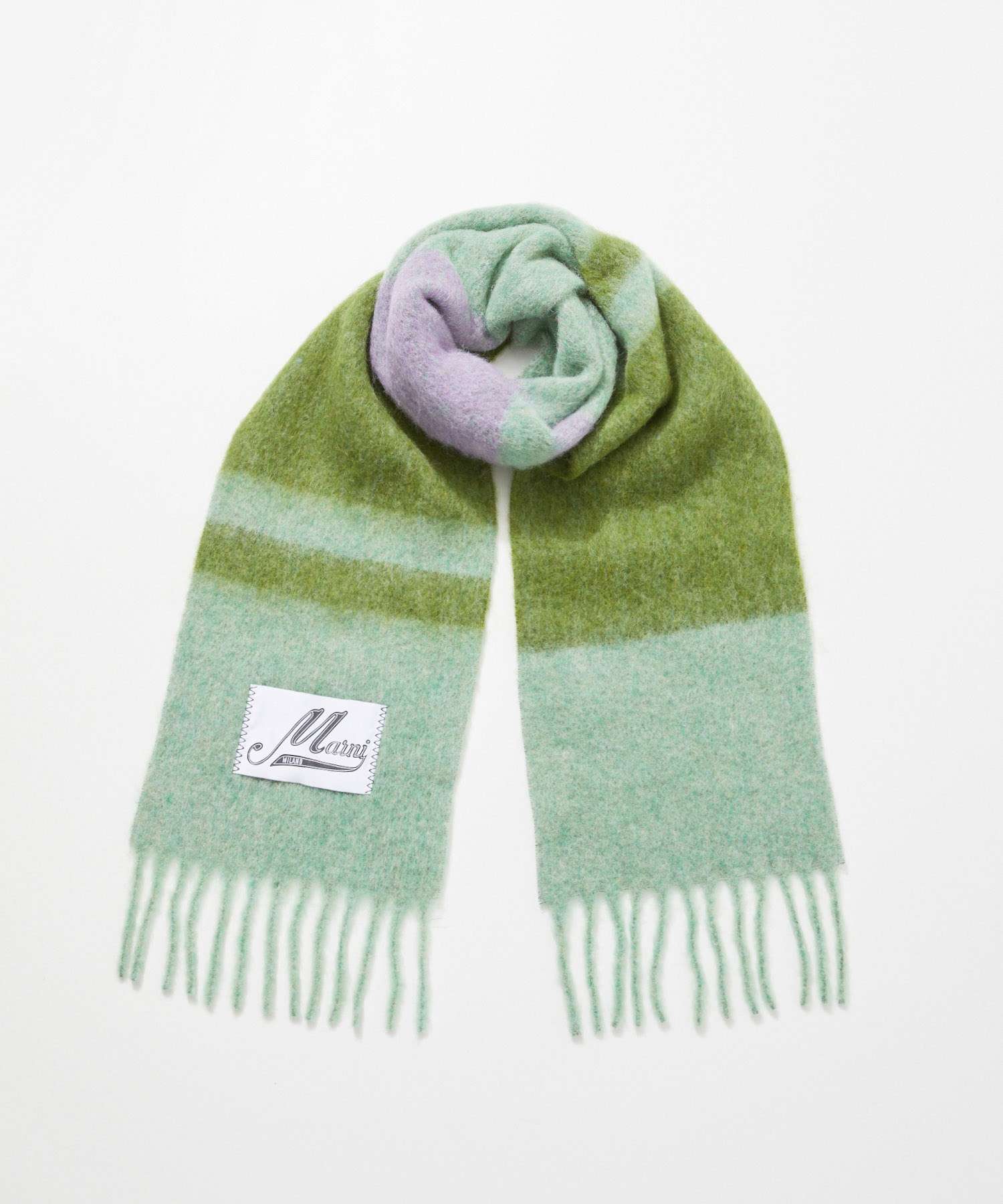 マルニ MARNI SCMC0122Y0 UAW037 マフラー SCARF レディース ウール ストライプ アルパカ モヘア スカーフ ストール フリンジ 大判,キウイ