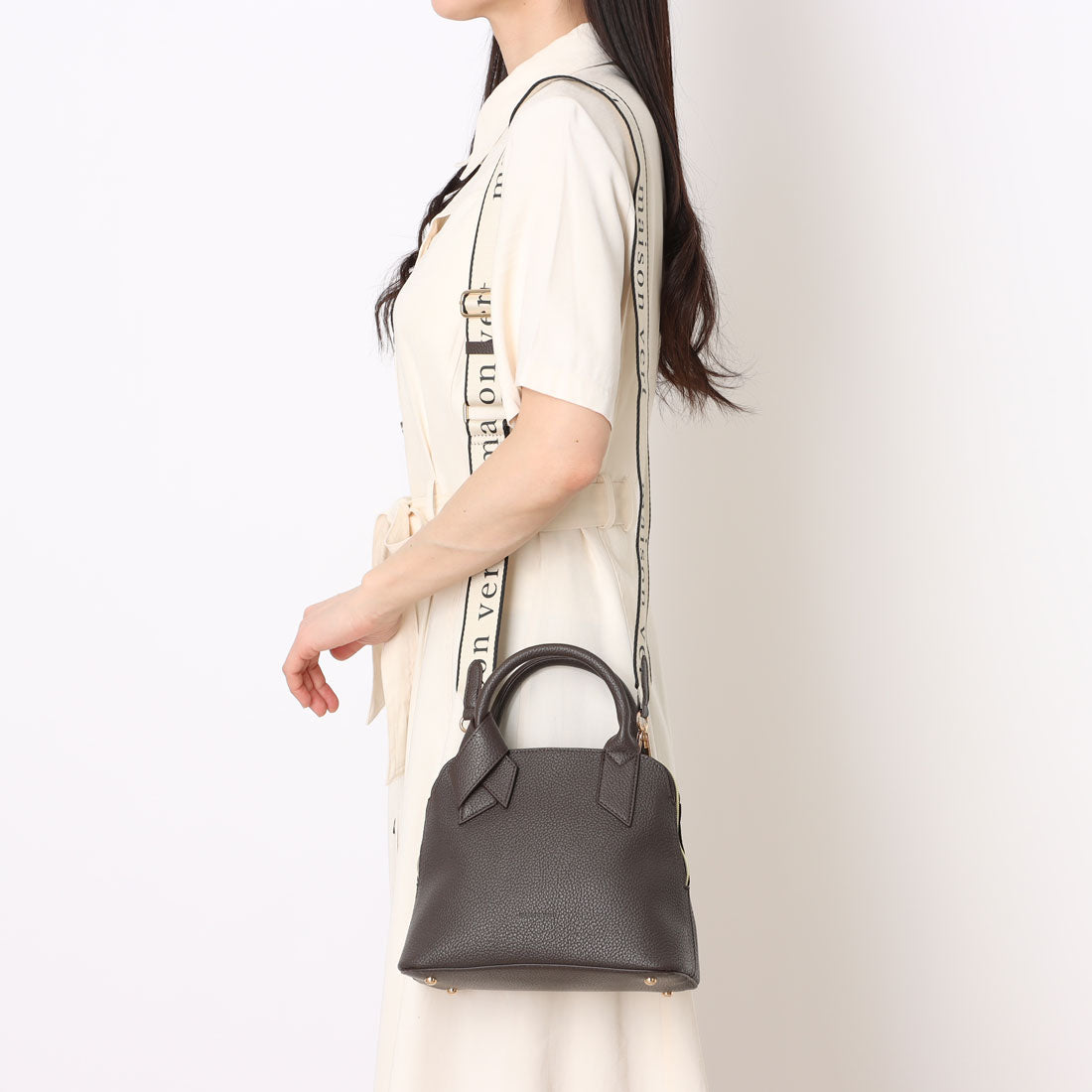 メゾンヴェール maison vert 【超軽量/多収納】リボンハンドル2WAYバッグ （キャメル） キャメル