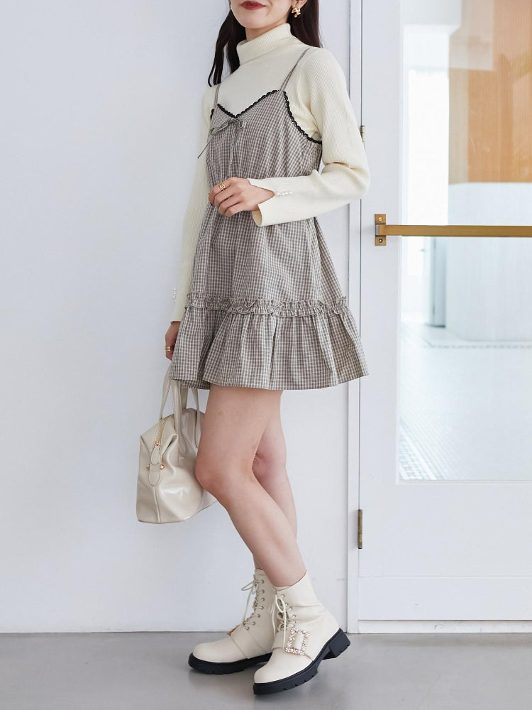 マジェスティックレゴン MAJESTIC LEGON パールバックルレースアップブーツ （ホワイト） ホワイト