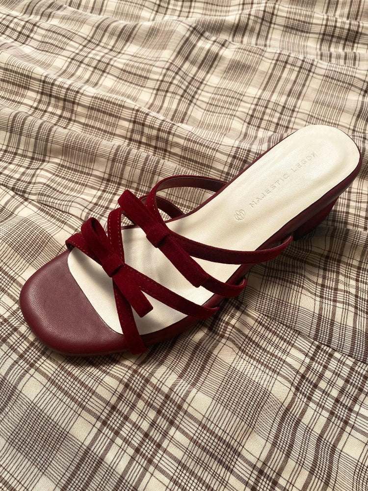 マジェスティックレゴン MAJESTIC LEGON ダブルリボンサンダル （ピンク） ピンク
